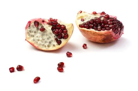 Pomegranate on white background Stock Photos