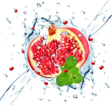 Pomegranate on white background Stock Photos