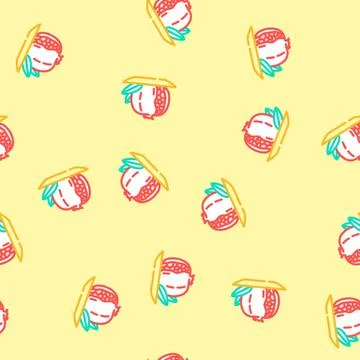 Pomegranate whole grain leaf vector seamless pattern Illustrazione stock