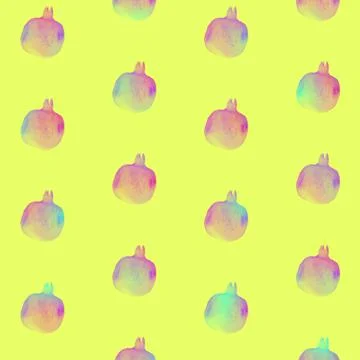 Pomegranates pattern in vibrant gradient holographic neon colors. Concept art 스톡 사진