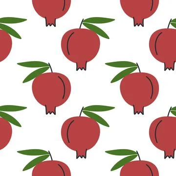 Pomegranates seamless pattern vector illustration Illustrazione stock