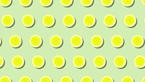 Pomelo fruit icons in animated pattern on a green background. Seamless loop food Stock Footage 174895639