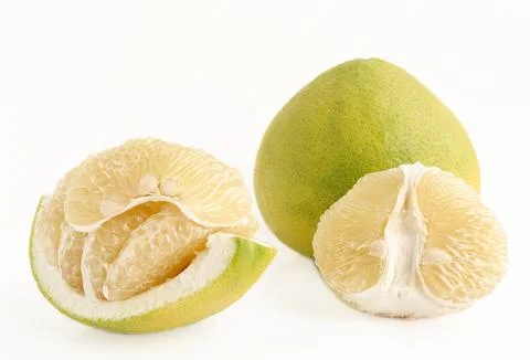 Pomelo fruit or grapefruit on white background, Citrus maxima  Stock Photos