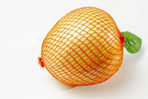 Pomelo in a grid, on a white background Stock Photos