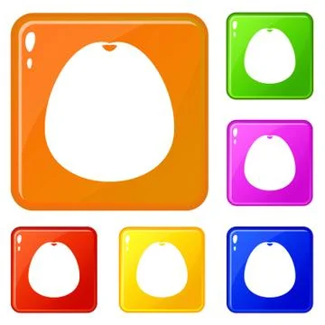 Pomelo icons set vector color Stock Illustration