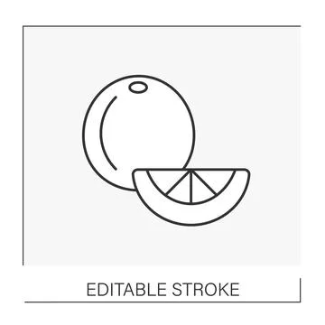 Pomelo line icon Stock Illustration