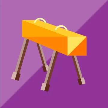 The pommel horse to the two-tone background. Stock Illustration