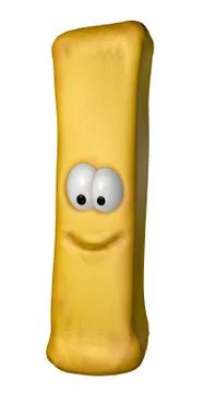 Pommes frites with comic face - 3d illustration Illustrazione stock