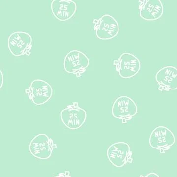 Pomodoro system line vector seamless pattern Stock Illustration