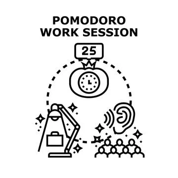 Pomodoro technique managing time for work session Stock Illustration