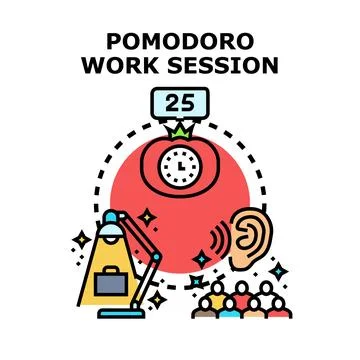 Pomodoro technique managing time for work session Illustrazione stock