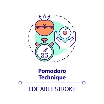 Pomodoro technique multi color concept icon Illustrazione stock