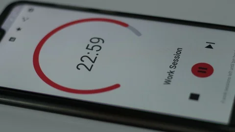 Pomodoro Technique Time Management App. tomato timer time lapse Stock Footage 126784311