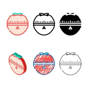 Pomodoro technique time management color icon vector simplified Ilustración de archivo