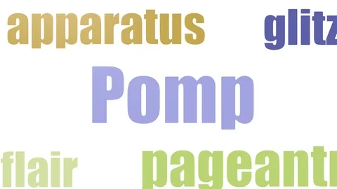 Pomp Tag Cloud Animated On White Background Stock Footage 107215863