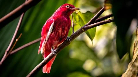 Pompadour Cotinga in a tree Stock Photos