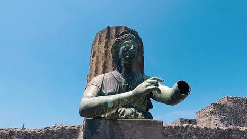 Pompei bronze statue 스톡 동영상 130153505