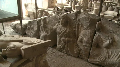 Pompei interiors 2 Video stock 790954