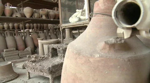 Pompei Roman Artifacts Stock-Footage 791467