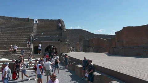 Pompeii Amphitheater Crowd by Stage Stock Footage 332058658