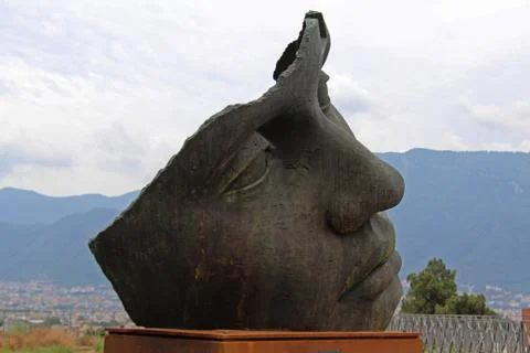 Pompeii Face Statue Foto stock