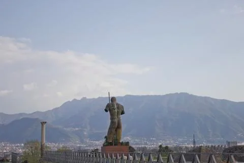 Pompeii with mountains Photos
