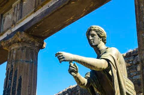 Pompeii statue of Apollo 스톡 사진