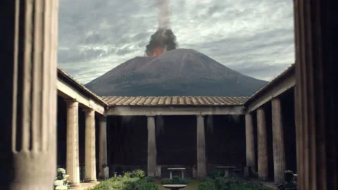 Pompeii Vesuvius Eruption Stock Footage 144540207