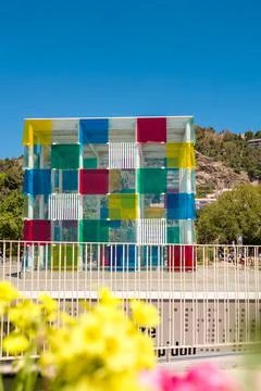 Pompidou Centre building known as The Cube - Malaga Stock Photos