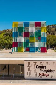 Pompidou Centre building known as The Cube - Malaga Stock Photos