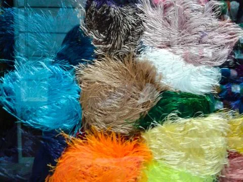 Pompons made of artificial fabric Stock Photos