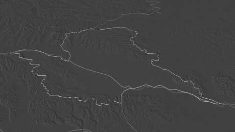 Pomurska, Slovenia. Bilevel elevation map with surface waters Illustrazione stock