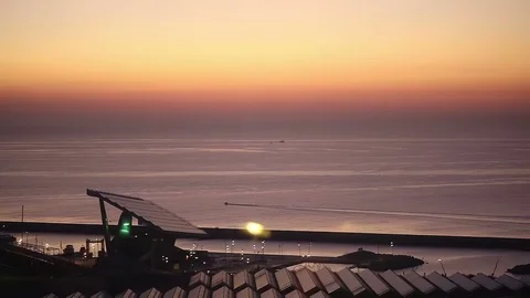 Ponarama coast in the evening Stock Footage 72364589