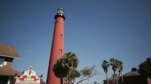 Ponce Inlet Lighthouse TILT Video stock 653356