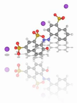 Ponceau 4R molecule Stock Illustration