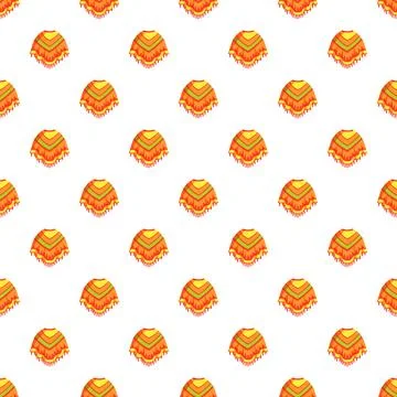 Poncho designs creating a vibrant seamless background texture Stock Illustration