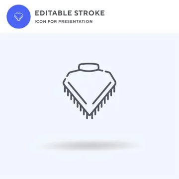 Poncho icon vector, filled flat sign, solid pictogram isolated on white, logo Stock Illustration