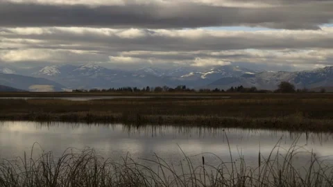 Pond and Mountains Stock Footage 152499880