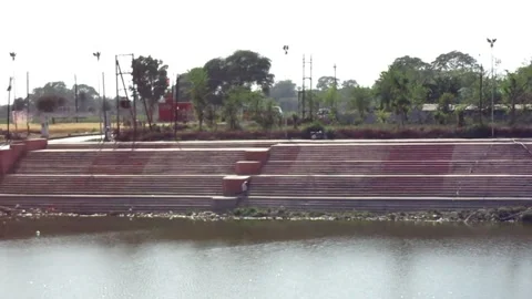 Pond and wall Stock Footage 154548308