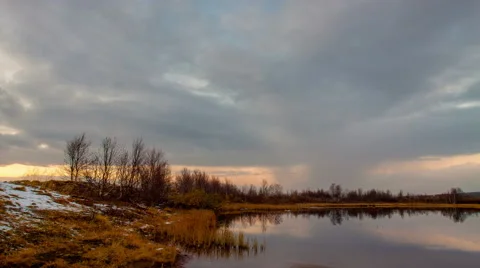 Pond in the autumn 4K Stock Footage 42621027