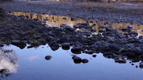 Pond with cloud reflection Stock Footage 101989261