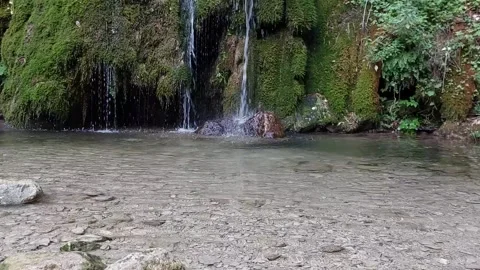 Pond created by the waterfall in the forest 스톡 동영상 237262075