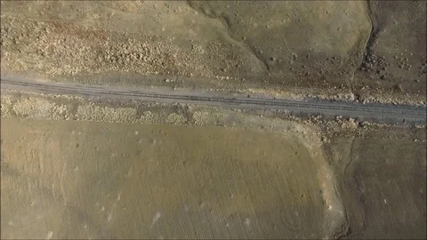 Pond Dead Landscape over Train Tracks, Straight down 1080 Edited Stock Footage 75334393