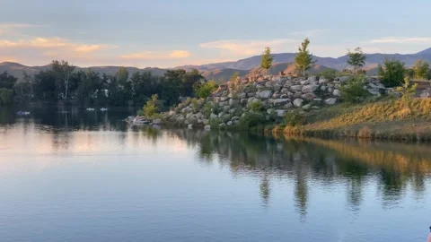 Pond at Esther Simplot Park in Boise, Idaho, USA Vídeos de archivo 133395981