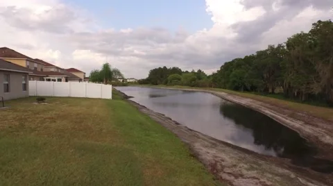 Pond Fly Over Stock Footage 52253040