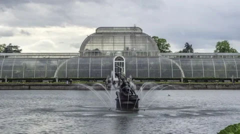 A pond with a fountain Stock Footage 64413530