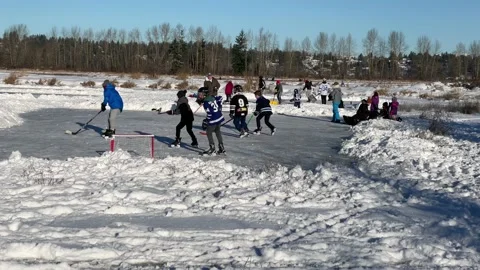Pond Hockey Stock Footage 167775152