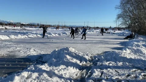 Pond Hockey Stock Footage 167775176