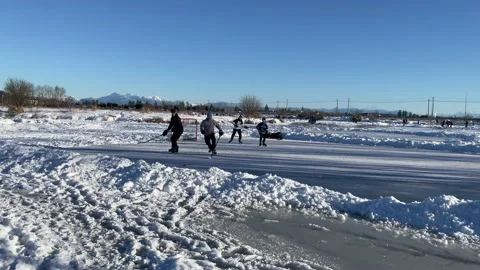 Pond Hockey Stock Footage 167775181