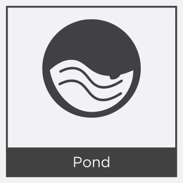 Pond icon isolated on white background Selección de ilustraciones gratis